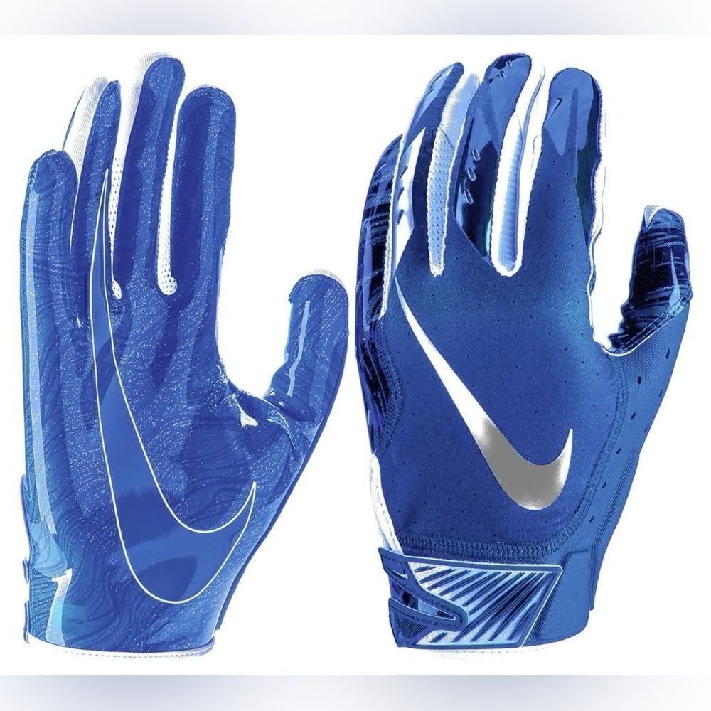 NIKE VAPOR JET 5.0 FOOTBALL GLOVES GF0651-922 GAME ROYAL/CHROME